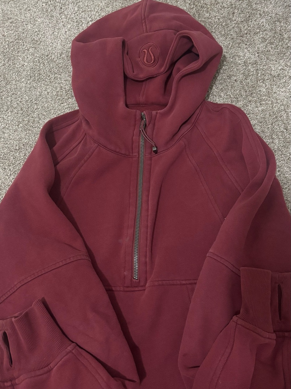 lululemon athletica Men's Half-Zip Hoodie - Burgundy